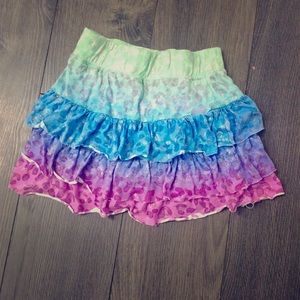Kids ombré cheetah print rainbow skirt